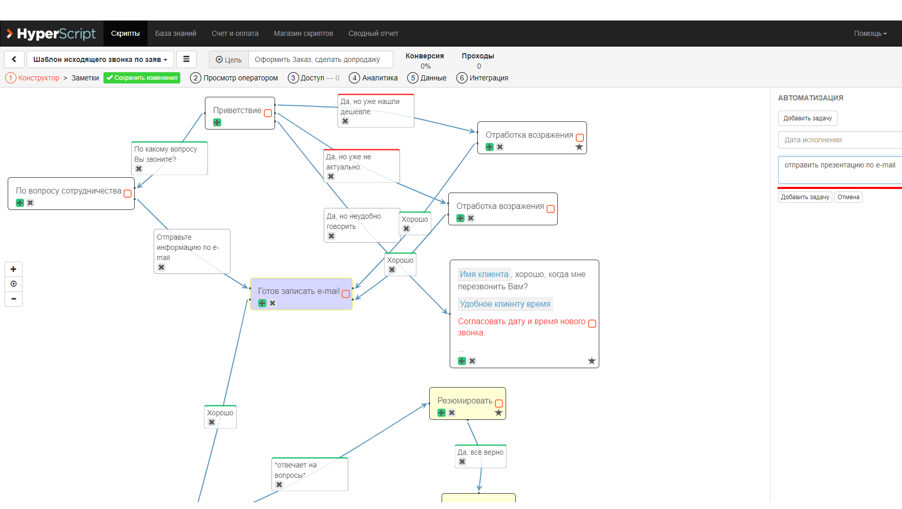 Скрипт подсчета